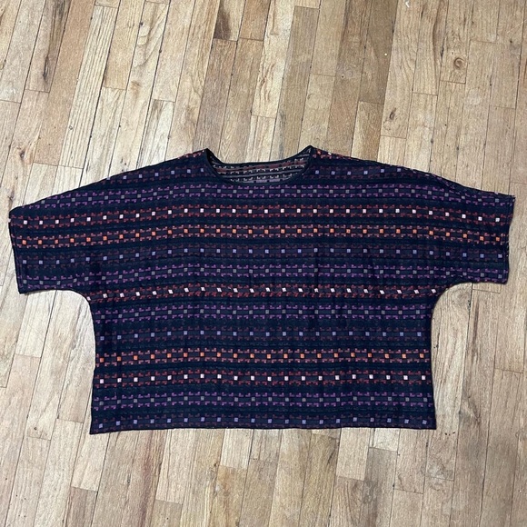 Ace & jig set calico Mardi Gras rara midi skirt and shirt small medium reverse! - Picture 3 of 11